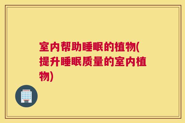 室内帮助睡眠的植物(提升睡眠质量的室内植物)