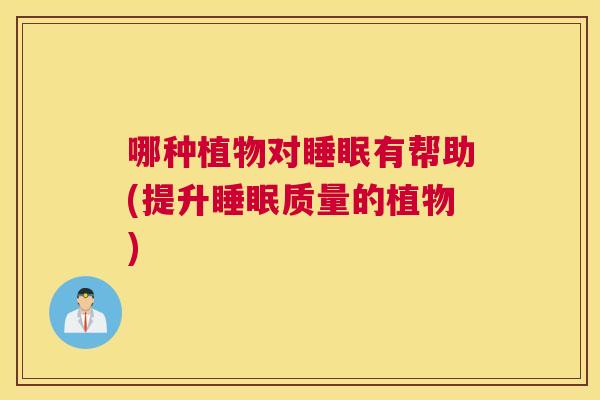 哪种植物对睡眠有帮助(提升睡眠质量的植物)
